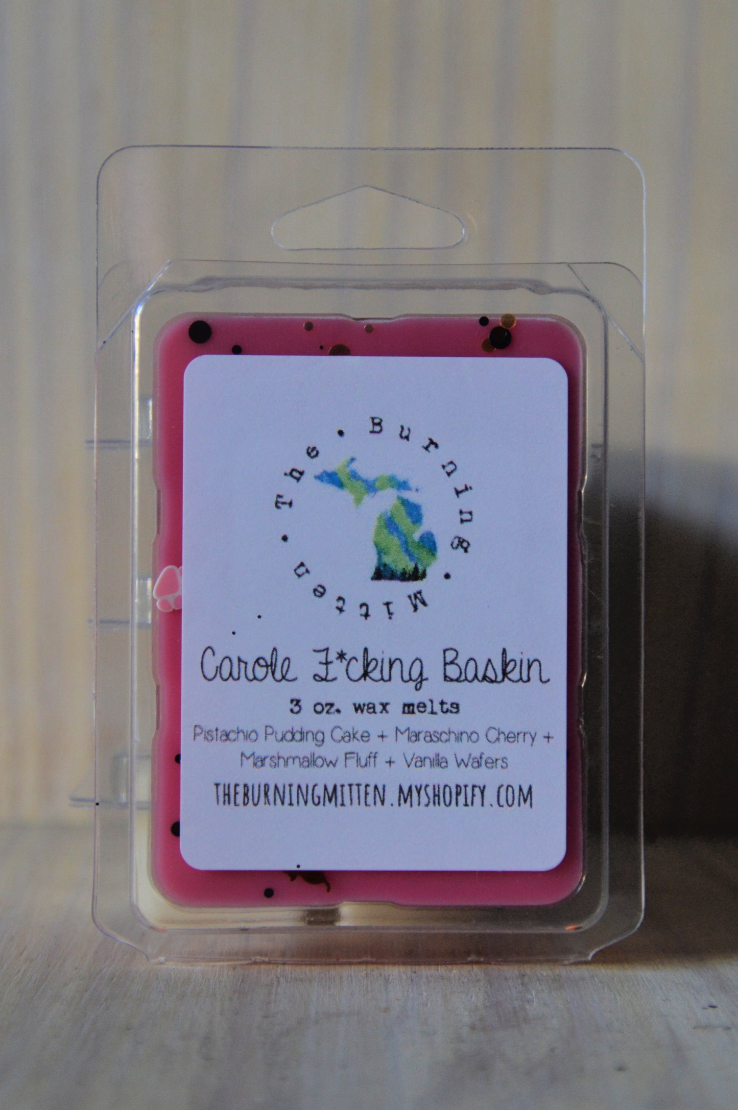 Carole F*cking Baskin Clamshell (pistachio pudding cake + maraschino cherry + marshmallow fluff + vanilla wafers)
