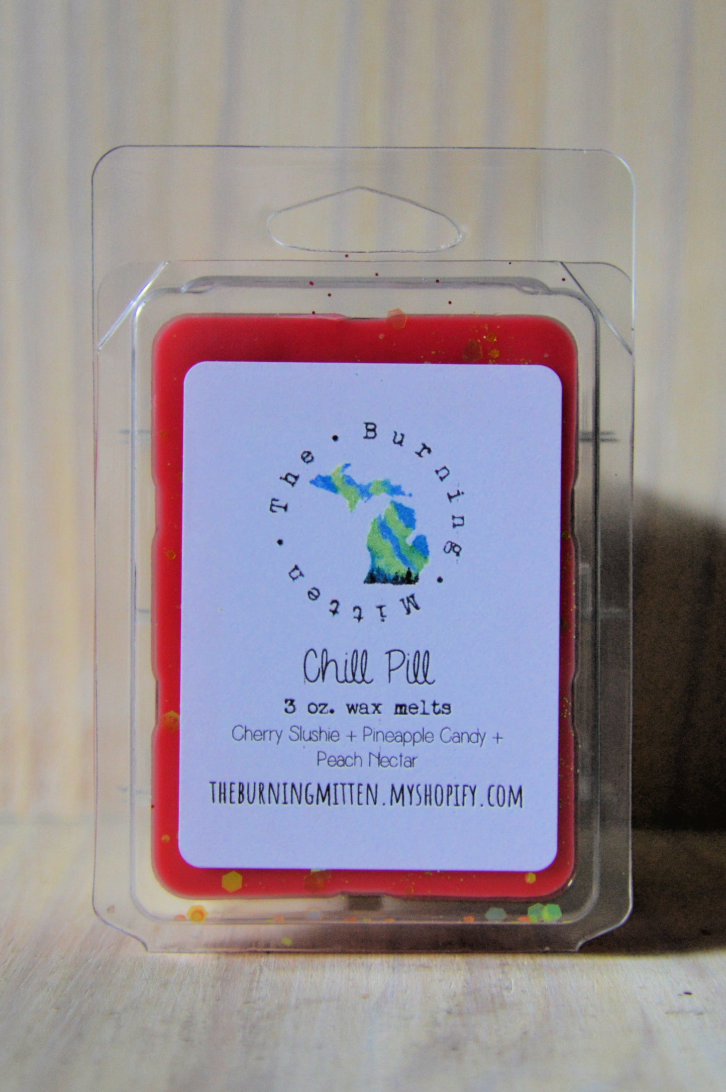 Chill Pill Clamshell (cherry slushie + pineapple candy + peach nectar)