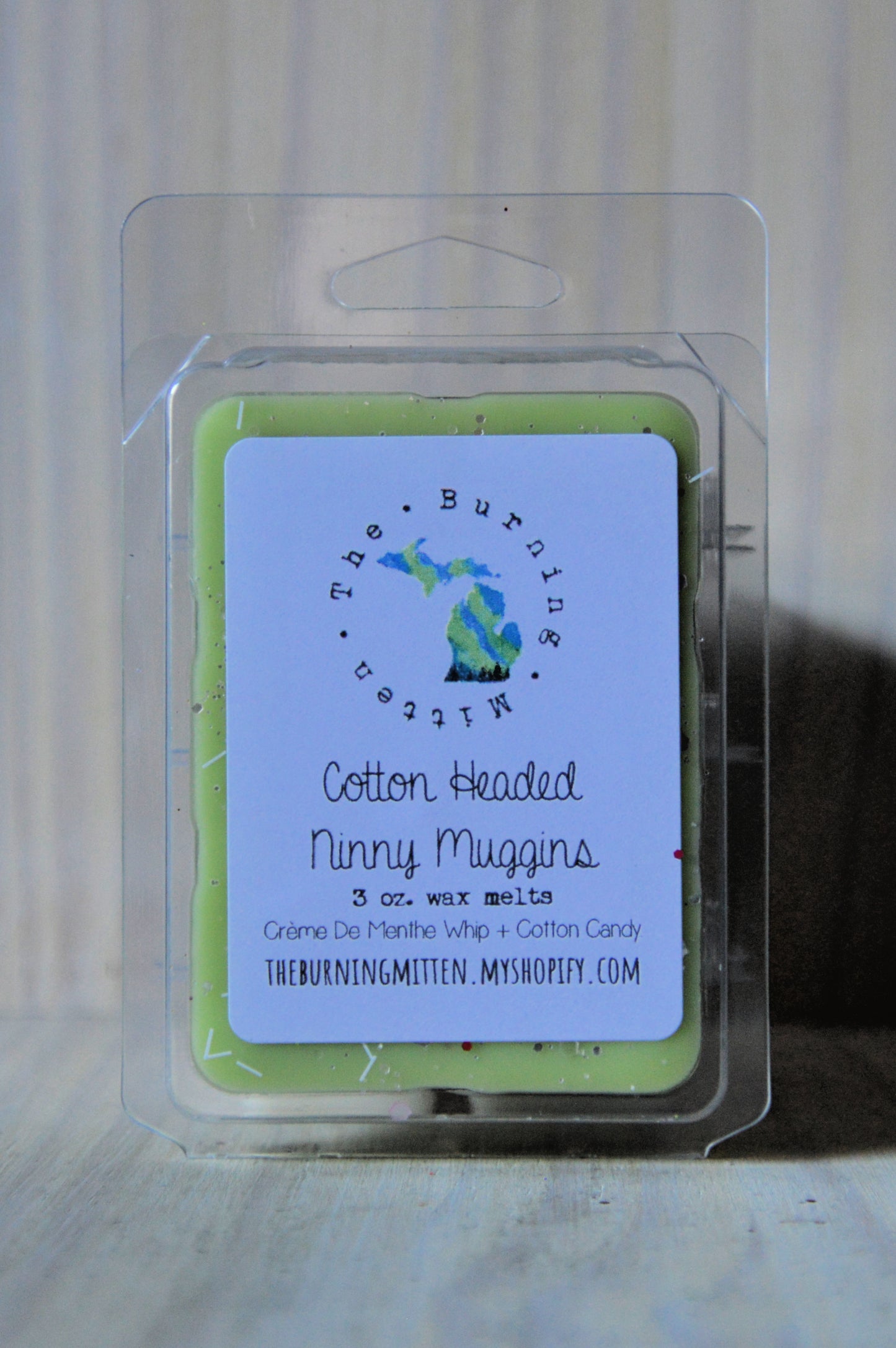 Cotton Headed Ninny Muggins Clamshell (creme de menthe whip + cotton candy)