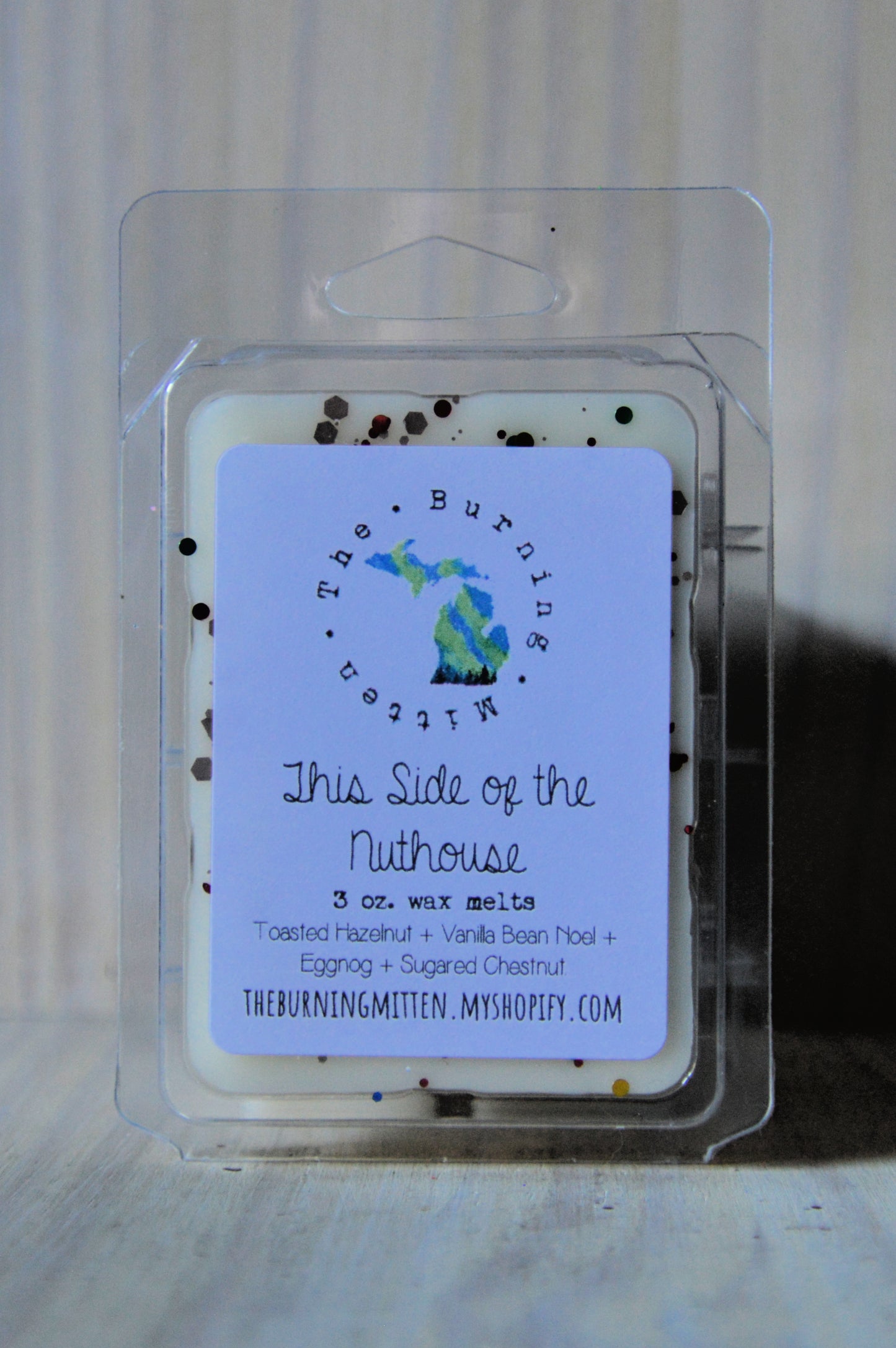 This Side of the Nuthouse Clamshell (toasted hazelnut + vanilla bean noel + eggnog + sugared chestnut)