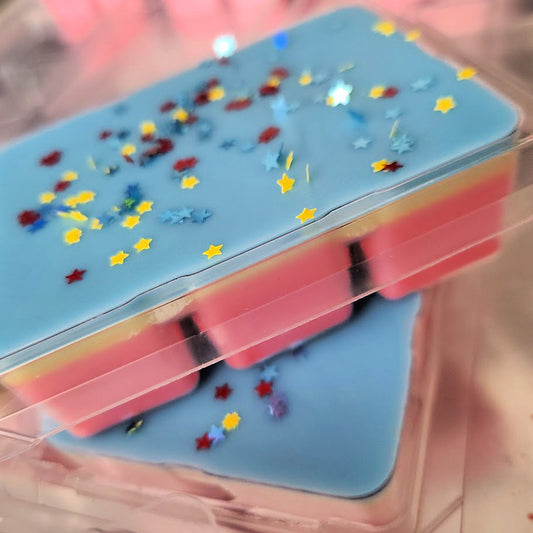 Scooperman Clamshell (blue raspberry slushie + lemon sugar + cherry bomb + vanilla ice cream + whipped cream)