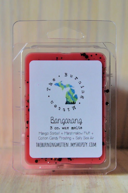 Bangarang Clamshell (mango sorbet + marshmallow fluff + cotton candy frosting + salty sea air)