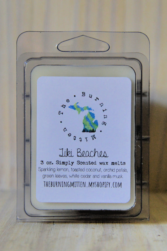 Tiki Beaches Simply Scented Clamshell (sparkling lemon, toasted coconut, orchid petals, green leaves, white cedar and vanilla musk)