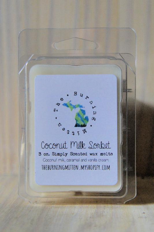 Coconut Milk Sorbet Simply Scented Clamshell (coconut milk, caramel and vanilla cream)