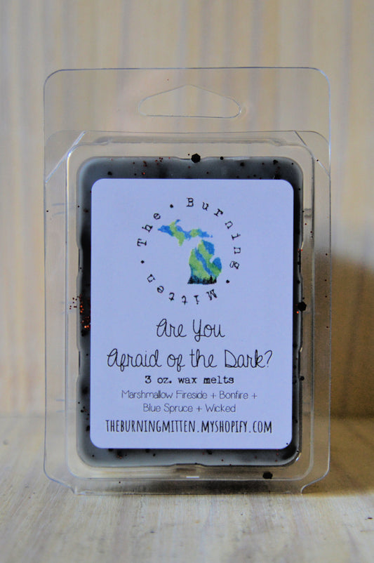 Are You Afraid of the Dark? Clamshell (marshmallow fireside + bonfire + blue spruce + wicked)