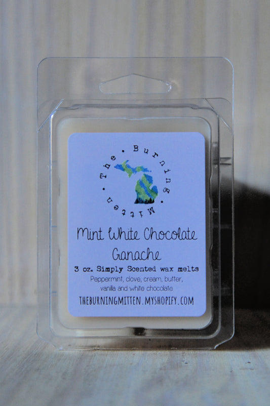 Mint White Chocolate Ganache Simply Scented Clamshell (peppermint, clove, cream, butter, vanilla and white chocolate)