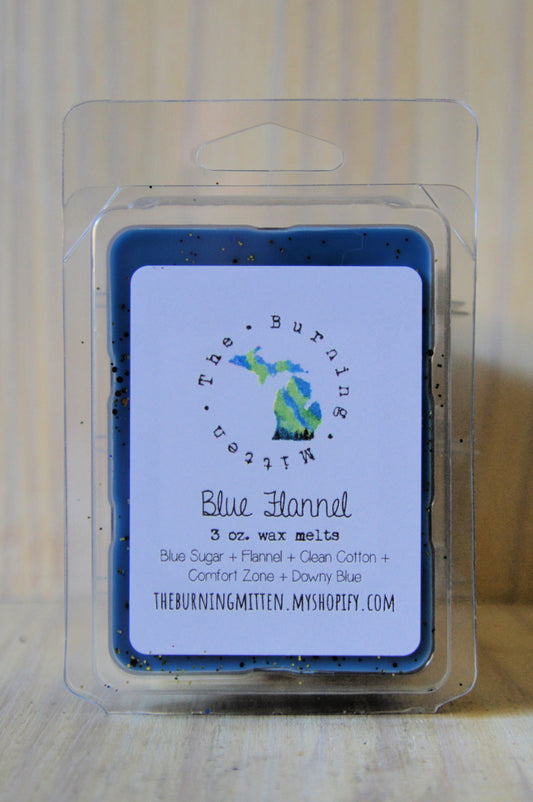 Blue Flannel Clamshell (blue sugar + flannel + clean cotton + comfort zone + downy blue)