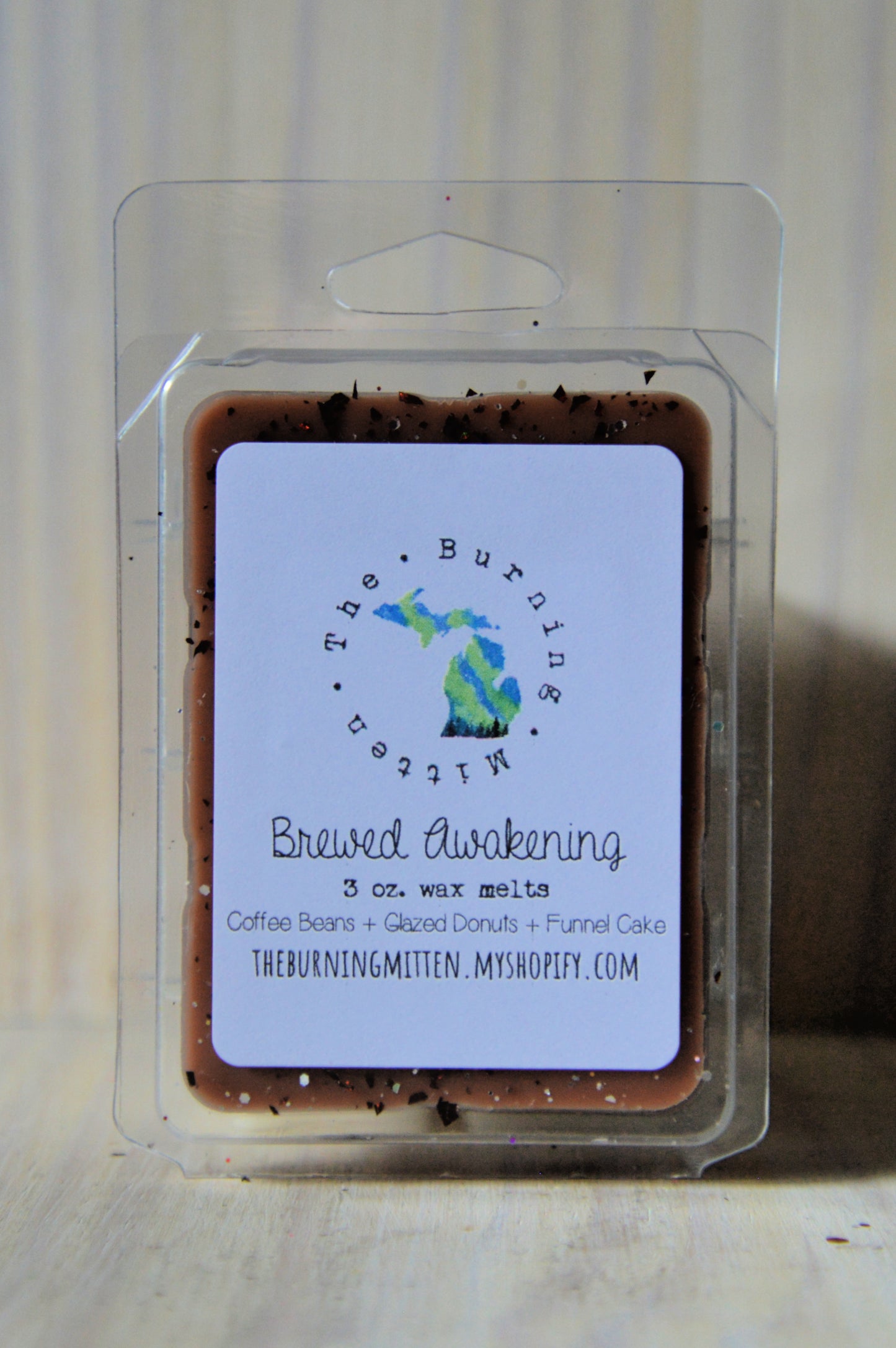 Brewed Awakening Clamshell (coffee beans + glazed donuts + funnel cake)
