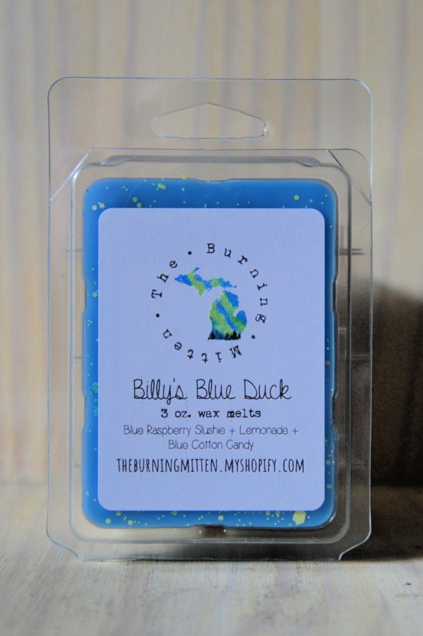 Billy's Blue Duck Clamshell (blue raspberry slushie + lemonade + blue cotton candy)