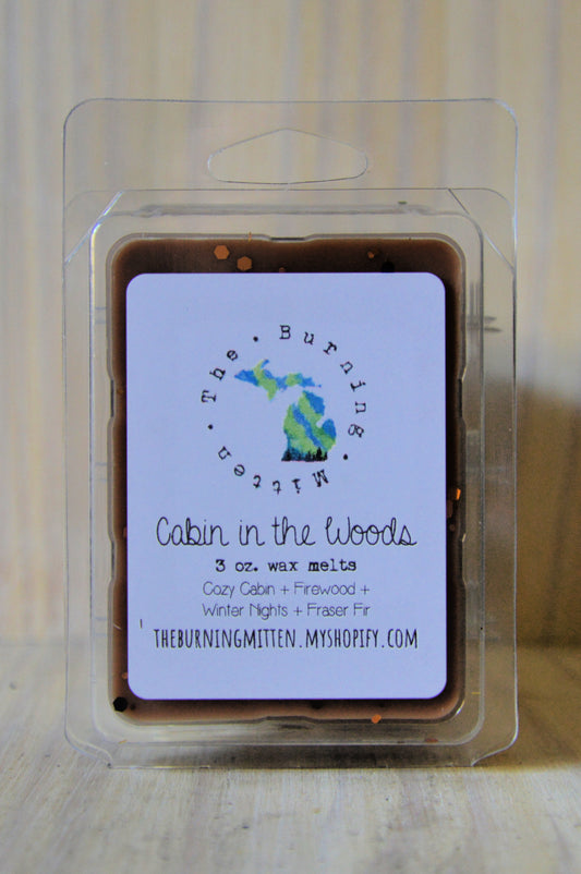 Cabin in the Woods Clamshell (cozy cabin + firewood + winter nights + fraser fir)