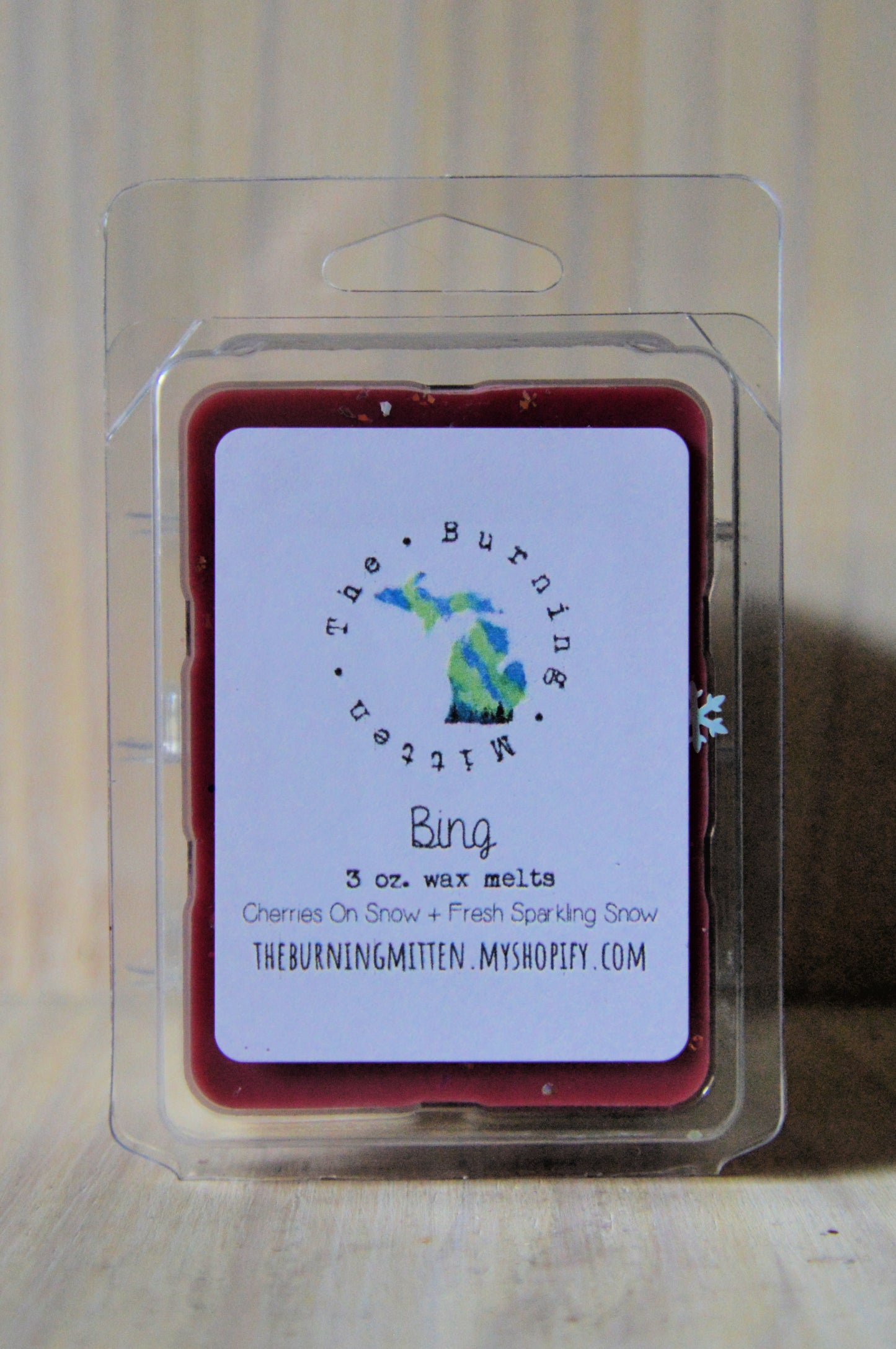 Bing Clamshell (cherries on snow + fresh sparkling snow)