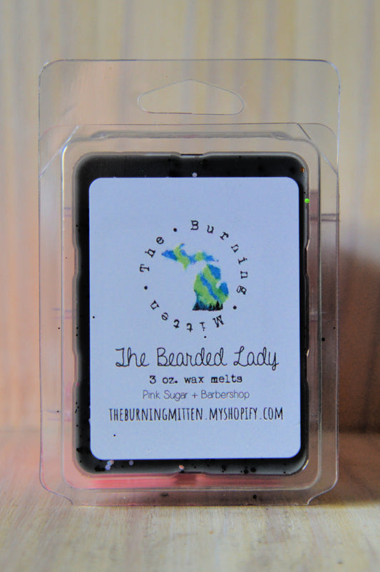 The Bearded Lady Clamshell (pink sugar + barbershop)