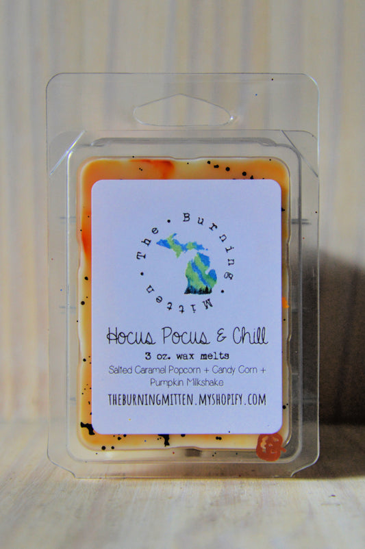 Hocus Pocus & Chill Clamshell (salted caramel popcorn + candy corn + pumpkin milkshake)