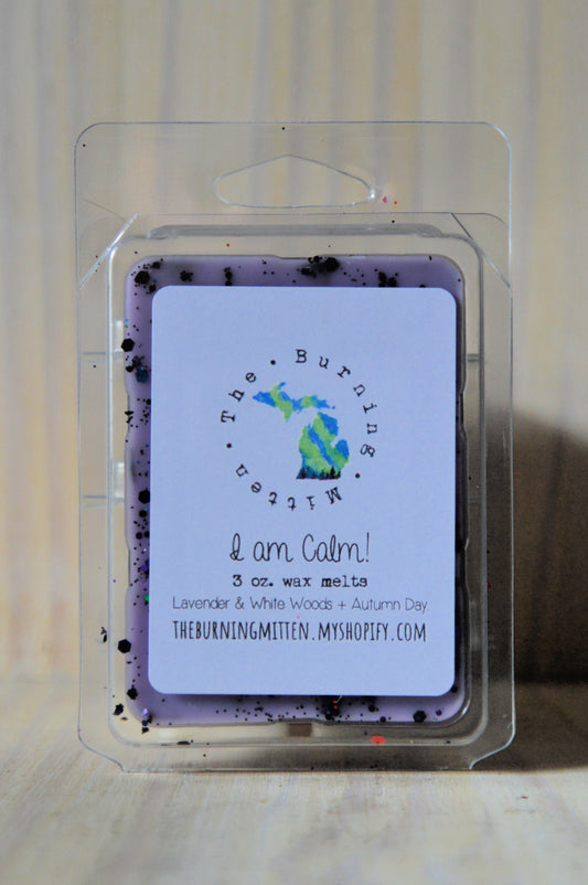 I am Calm! Clamshell (lavender & white woods + autumn day)