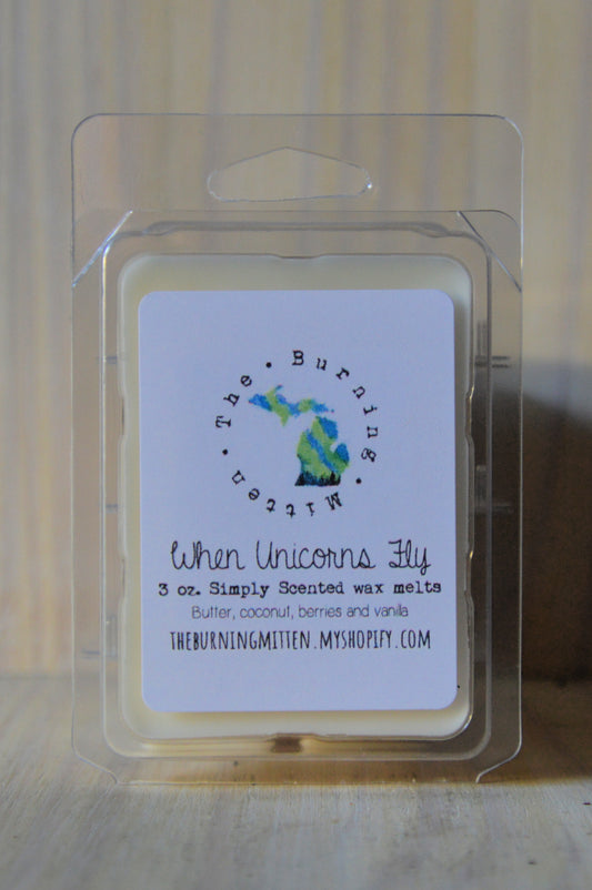 When Unicorns Fly Simply Scented Clamshell (butter, coconut, berries and vanilla)