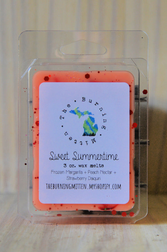 Sweet Summertime Clamshell (frozen margarita + peach nectar + strawberry daiquiri)