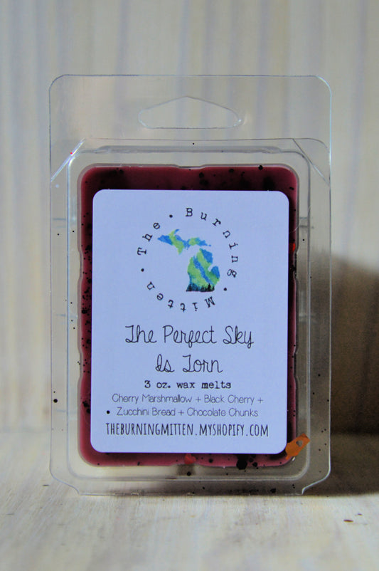 The Perfect Sky Is Torn Clamshell (cherry marshmallow + black cherry + zucchini bread + chocolate chunks)