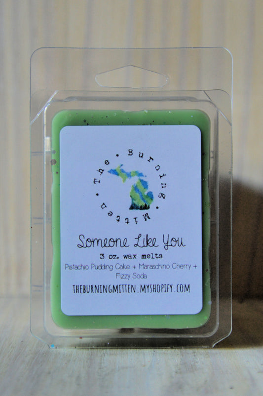 Someone Like You Clamshell (pistachio pudding cake + maraschino cherry + fizzy soda)