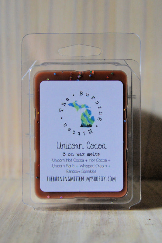 Unicorn Cocoa Clamshell (unicorn hot cocoa + hot cocoa + unicorn farts + whipped cream + rainbow sprinkles)